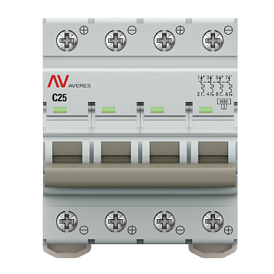 AV-6 DC 4P 25A (C) 6kA EKF AVERES выключатель автоматический, арт. mcb6-DC-4-25C-av - фото8