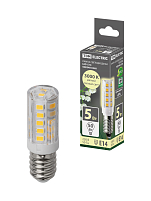 Лампа светодиодная Е14-5 Вт-230 В-3000 К, SMD, 16x54 мм TDM ELECTRIC