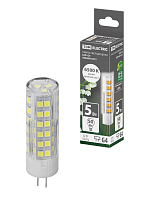 Лампа светодиодная G4-5 Вт-AC/DC 12 В-6500 К, SMD, 16x57 мм TDM ELECTRIC