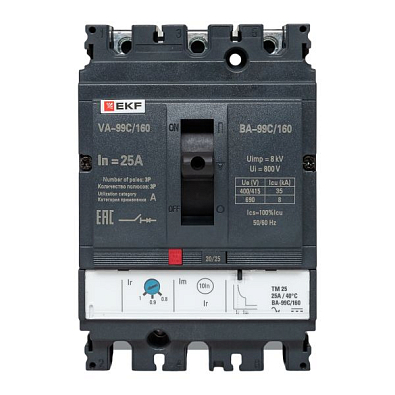 Выключатель автоматический ВА-99C (Compact NS) 160/25А 3P 36кА EKF PROxima - фото10