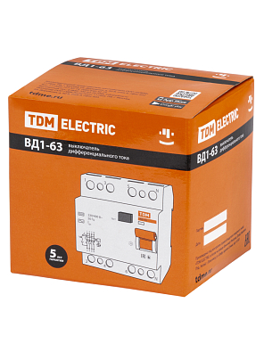 ВД1-63 4Р 40А 500мА TDM ELECTRIC устройство защитного отключения (УЗО) - фото4