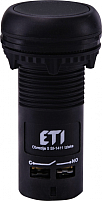Кнопка монобл. утопл. ECF-11-C (1NO+1NC, черная)