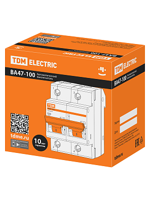 ВА47-100 2Р  6А 10кА х-ка D TDM ELECTRIC модульный автоматический выключатель - фото3