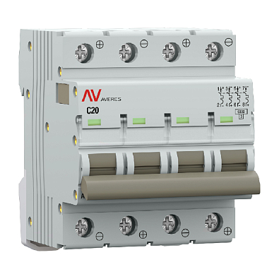 AV-6 DC 4P 20A (C) 6kA EKF AVERES выключатель автоматический, арт. mcb6-DC-4-20C-av - фото9