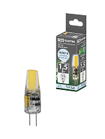 Лампа светодиодная G4-1,5 Вт-AC/DC 12 В-4000 К, COB, 9,5х36 мм TDM ELECTRIC
