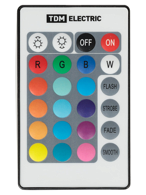 Контроллер для светодиодных лент и модулей RGB-IR-12В-6А-72Вт-IP20, 3 канала, пульт 24 кнопки, TDM ELECTRIC - фото5