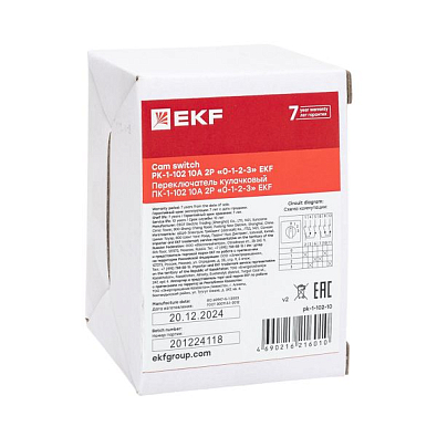 Переключатель кулачковый ПК-1-102 10А 2P «0-1-2-3» EKF PROxima - фото31