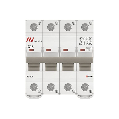 AV-6 DC 4P 16A (C) 6kA EKF AVERES выключатель автоматический, арт. mcb6-DC-4-16C-av - фото17