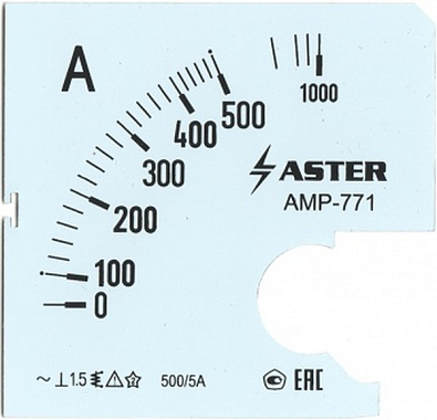 Шкала к амперметру AMP-771 500/5 А - фото1