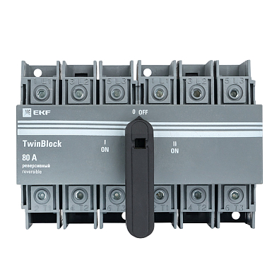 Рубильник 80A 3P реверсивный c рукояткой для прямой установки TwinBlock EKF - фото8