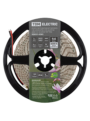 Лента светодиодная SMD2835-120 LED/м-IP20-12 В-9,6 Вт/м-6000 К (5 м) блистер TDM ELECTRIC - фото5