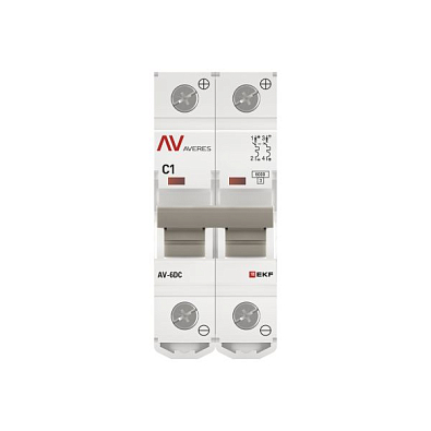 AV-6 DC 2P 1A (C) 6kA EKF AVERES выключатель автоматический, арт. mcb6-DC-2-01C-av - фото14