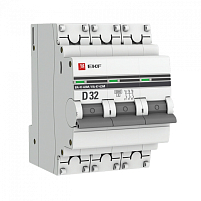 ВА 47-63M 3P 32А (D) 6кА EKF PROxima автоматический выключатель, арт. mcb4763m-6-3-32D-pro