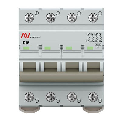 AV-6 DC 4P 16A (C) 6kA EKF AVERES выключатель автоматический, арт. mcb6-DC-4-16C-av - фото10