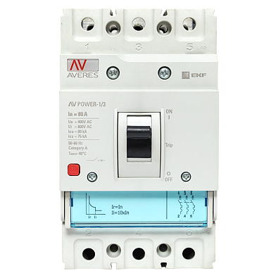 Автоматический выключатель AV POWER-1/3 80А 80kA TR EKF AVERES - фото5
