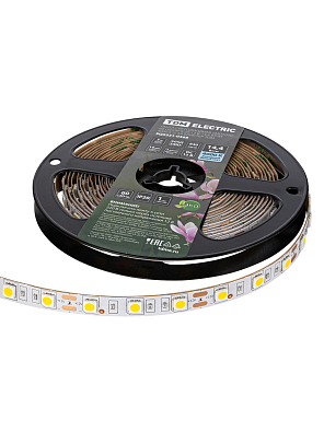 Лента светодиодная SMD5050-60 LED/м-IP20-12 В-14,4 Вт/м-4000 К (5 м) блистер TDM ELECTRIC - фото2