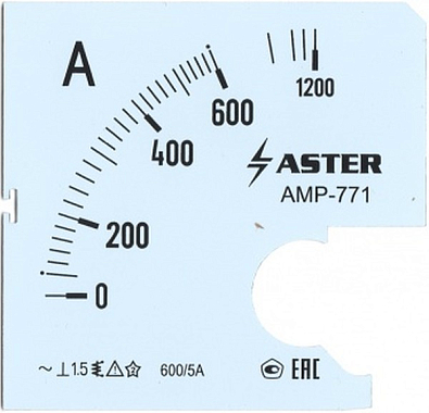 Шкала к амперметру AMP-771 600/5 А - фото1