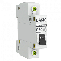 ВА 47-29 1P 20А (C) 4,5кА Basic автоматический выключатель, арт. mcb4729-1-20C