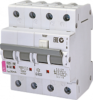 Дифференциальный автоматический выключатель KZS-4M 3p+N B 32/0,03 тип AC (6kA)