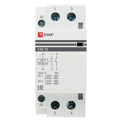 Контактор модульный КМ 25А 2NО (2 мод.) EKF PROxima - фото4
