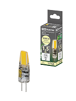 Лампа светодиодная G4-1,5 Вт-AC/DC 12 В-3000 К, COB, 9,5х36 мм TDM ELECTRIC