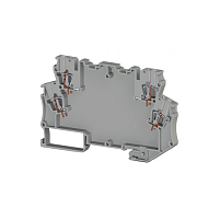 Клемма для самостоятельной сборки схемы из электронных компонентов, 2 входа, 2 выхода, 4 мм.кв., (серый); MDB 4