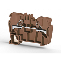 Клеммник пружинный быстрозажимной (Push in), 6 мм.кв. (коричневый); PYK6
