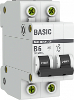 ВА 47-29 2P 6А (B) 4,5кА Basic автоматический выключатель, арт. mcb4729-2-06-B