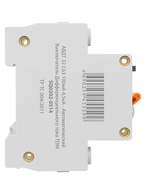 АВДТ 32 2P(1P+N) C63А 100мА 4,5кА TDM ELECTRIC дифференциальный автоматический выключатель - фото6