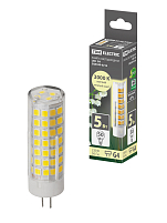 Лампа светодиодная G4-5 Вт-230 В-3000 К, SMD, 16x55 мм TDM ELECTRIC