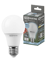 Лампа светодиодная А60 12 Вт, 230 В, 4000 К, E27 TDM ELECTRIC