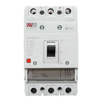 Автоматический выключатель AV POWER-1/3 25А 80kA TR EKF AVERES - фото4