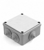 Коробка распаячная для наружного монтажа, RAL 7035, 6 гермовводов, 100х100х50мм, IP44