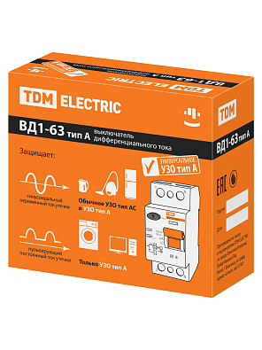 ВД1-63 2Р 50А 30мА TDM ELECTRIC устройство защитного отключения (УЗО) - фото4