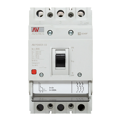 Автоматический выключатель AV POWER-1/3 25А 80kA TR EKF AVERES - фото7