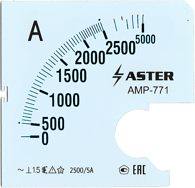 Шкала к амперметру AMP-771 2500/5 А - фото1