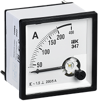 Амперметр Э47 200/5А класс точности 1,5 (72х72 мм)