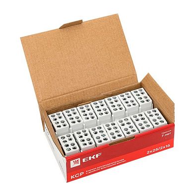 Клемма распределительная КСР с двойным винтом 2x25/2x16 серая EKF PROxima - фото23