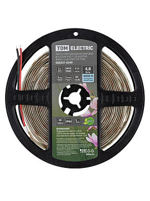 Лента светодиодная SMD2835-60 LED/м-IP65-12 В-4,8 Вт/м-4000 К (5 м) блистер TDM ELECTRIC - фото5