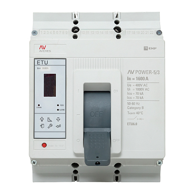 Автоматический выключатель AV POWER-5/3 1600А 70kA ETU6.0 EKF AVERES - фото20