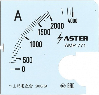 Шкала к амперметру AMP-771 2000/5 А - фото1