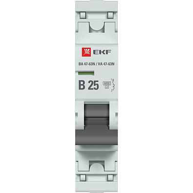 ВА 47-63N 1P 25А (B) 6кА EKF PROxima автоматический выключатель, арт. M636125B - фото3