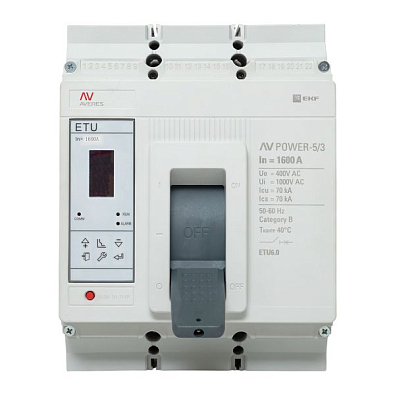 Автоматический выключатель AV POWER-5/3 1600А 70kA ETU6.0 EKF AVERES - фото40