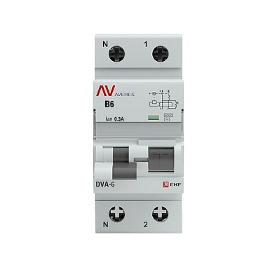 DVA-6 1P+N 6А (B) 300мА (AC) 6кА EKF AVERES дифференциальный автомат, арт. rcbo6-1pn-6B-300-ac-av - фото7