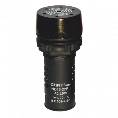 Сигнализатор звуковой ND16-22L Φ22 мм черный АС220В (R) - фото1