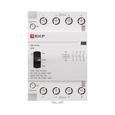 Контактор модульный КМ РУ 63А 4NO (3 мод.) EKF PROxima - фото18