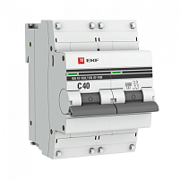 ВА 47-100 2P 40А (C) 10kA EKF PROxima автоматический выключатель, арт. mcb47100-2-40C-pro