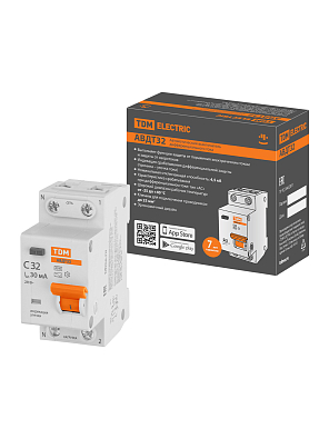 АВДТ 32 2P(1P+N) C32А 30мА 4,5кА TDM ELECTRIC дифференциальный автоматический выключатель - фото1