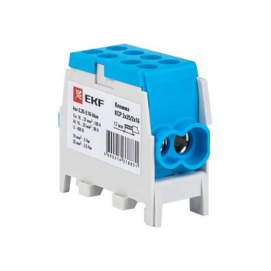 Клемма распределительная КСР с двойным винтом 2x25/2x16 синяя EKF PROxima - фото20