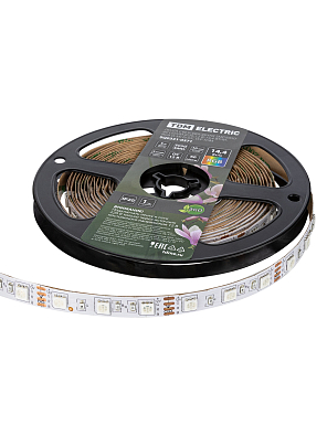 Лента светодиодная SMD5050-60 LED/м-IP20-12 В-14,4 Вт/м-RGB (5 м) блистер TDM ELECTRIC - фото2